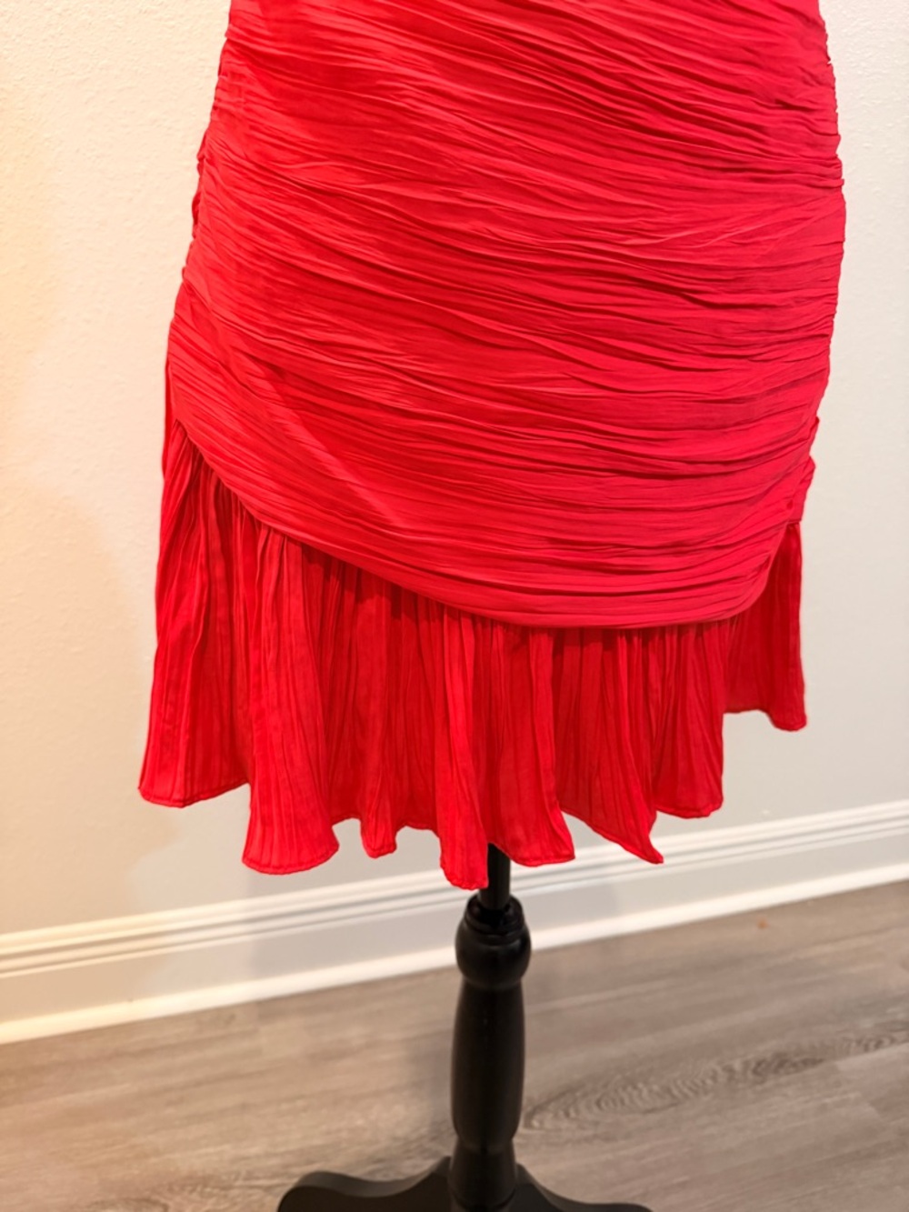 French Connection Red Ruched Mini Dress - Picture 3 of 6